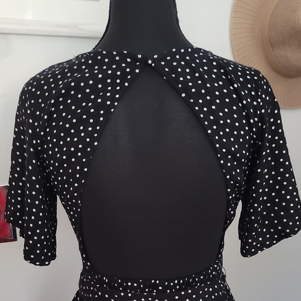 Abercrombie & Fitch Black and White Polka Dot Romper - Picture 11 of 13